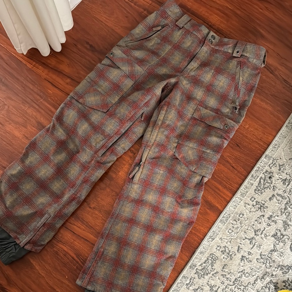 Vintage Plaid Cargo Men’s Pants - Multicolor